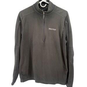 Marmot Men's Gray Fleece 1/4 Zip Pullover Layer Sweater Size M Lightweight